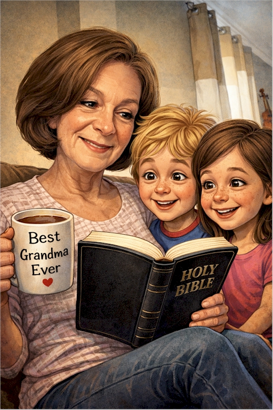 Read the Bible to your grandchildren every chance you get and teach them the meaning of what you read.  Encourage them to read on their own!