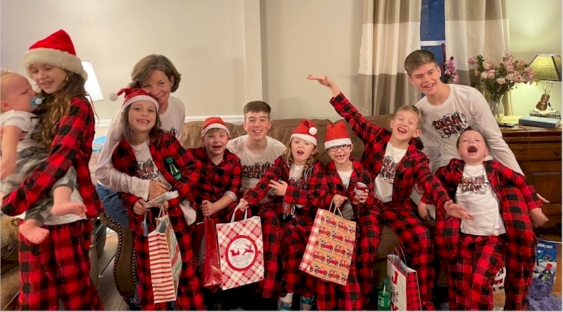 My grandchildren love Christmas sleepovers!  Dressing them up all the same adds to the fun.