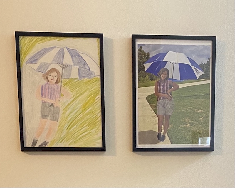 If your grandchild has a gift, hire her out to a friend so she can earn some money.  This one sold three drawings to a friend.