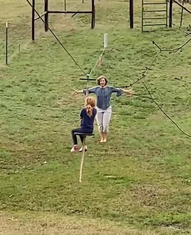 Fun activities for the grands are a must!  Having a zip line in your yard makes you a very cool grandmother.