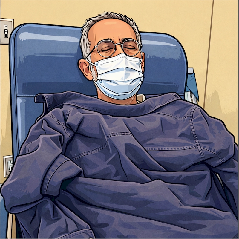 Don't be this guy! Being sick and unconscious is NOT the same as relaxing!